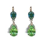 Earrings By Mariana Woman Chic Peridot and Blue Zircon Swarovski Crystals - Image 2