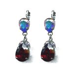 Earrings By Mariana Woman Stylish AB Crystal and Garnet Swarovski Crystals