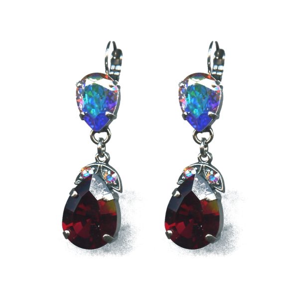 Earrings By Mariana Woman Stylish AB Crystal and Garnet Swarovski Crystals