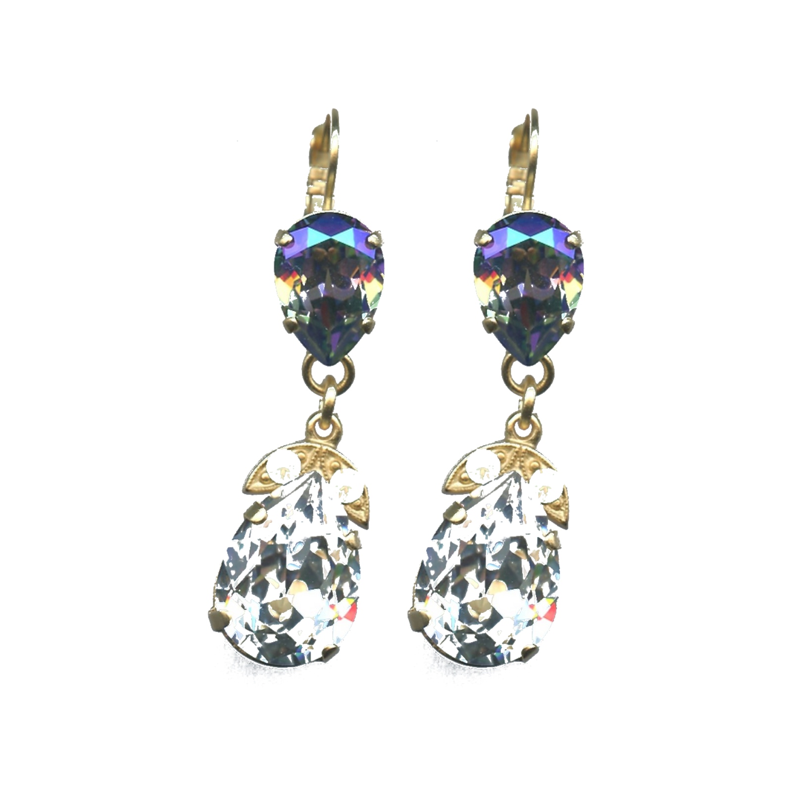 E-1032-4-2002-SP6 Earrings By Mariana Woman Chrysolite Opal and Clear and AB Swarovski Crystals - Image 1