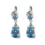 Earrings By Mariana Woman Stunning Aquamarine and Light Azore Swarovski Crystals - Image 2