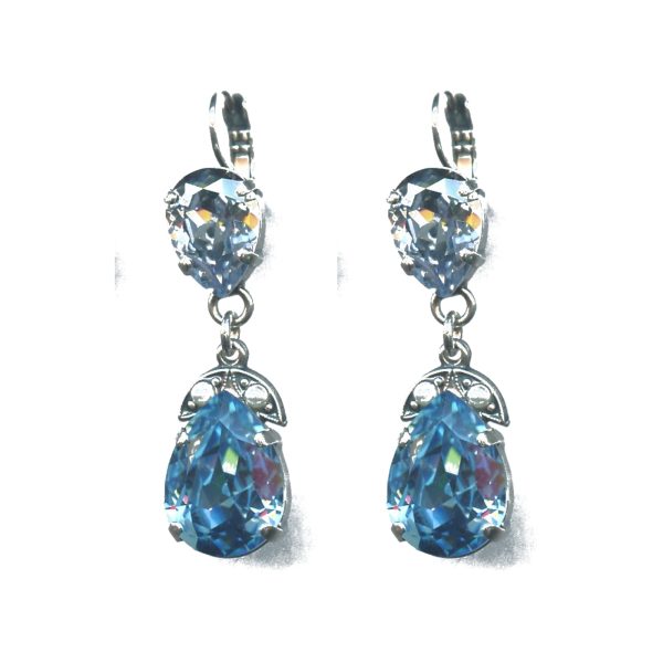 Earrings By Mariana Woman Stunning Aquamarine and Light Azore Swarovski Crystals