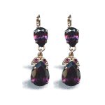 Earrings By Mariana Woman Graceful Amethyst Swarovski Crystals