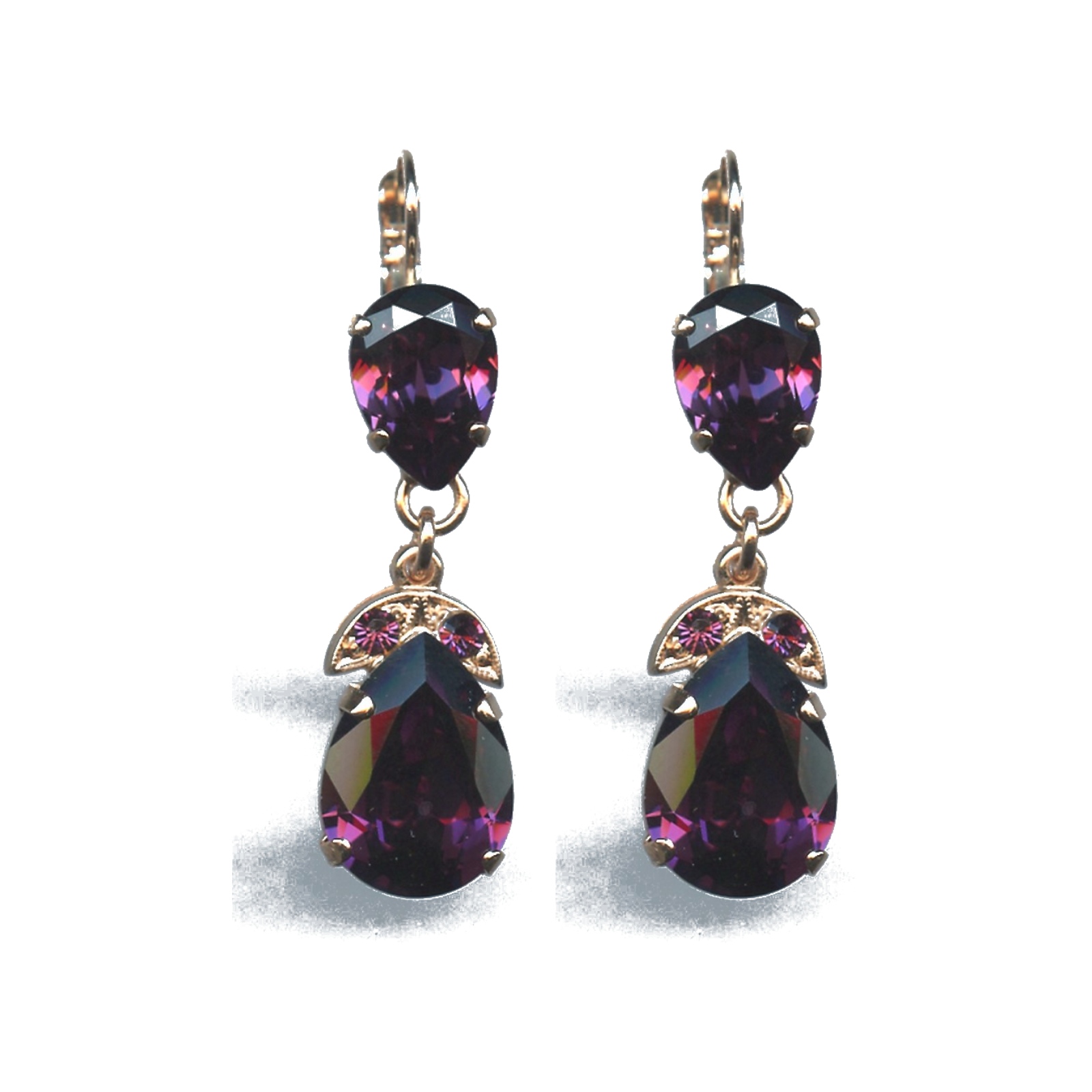 E-1032-4-204204-SP6 Earrings By Mariana Woman Graceful Amethyst Swarovski Crystals - Image 1