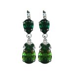 Earrings By Mariana Woman Dazzling Emerald and Fern Green Swarovski Crystals