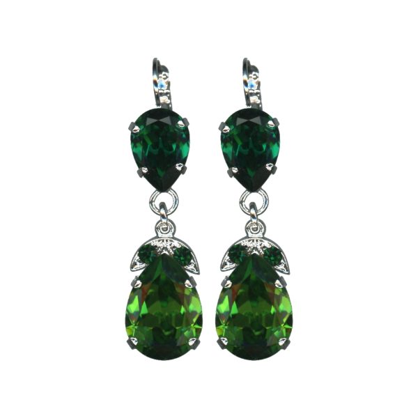 Earrings By Mariana Woman Dazzling Emerald and Fern Green Swarovski Crystals