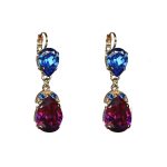 Earrings By Mariana Woman Dazzling Sapphire and Fuchsia Swarovski Crystals