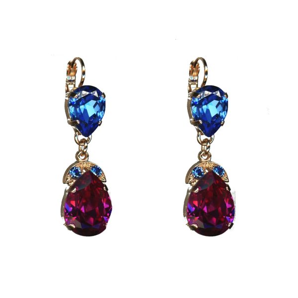 Earrings By Mariana Woman Dazzling Sapphire and Fuchsia Swarovski Crystals