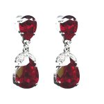 Earrings By Mariana Woman Contemporary Siam and Clear Swarovski Crystals