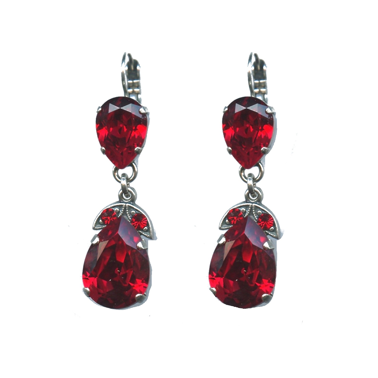 E-1032-4-208208-SP6 Earrings By Mariana Woman Modern Siam Swarovski Crystals - Image 1
