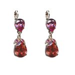 Earrings By Mariana Woman Chic Rose and Padparadscha Swarovski Crystals - Image 2