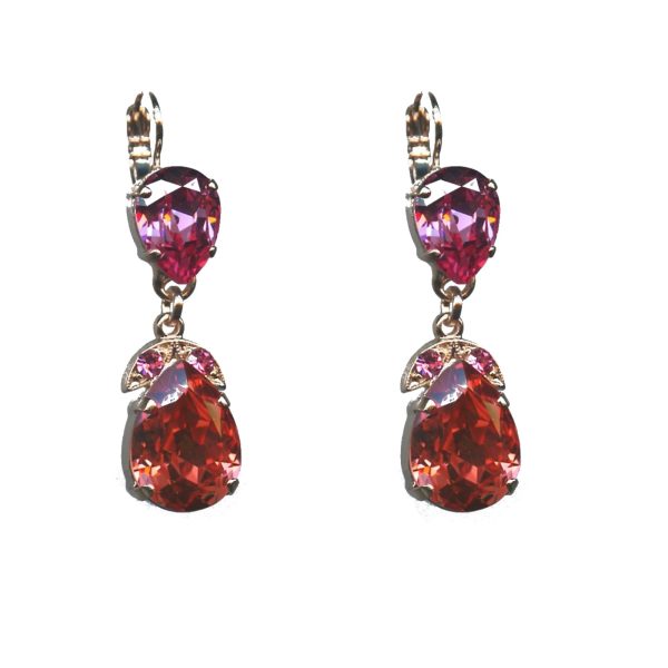 Earrings By Mariana Woman Chic Rose and Padparadscha Swarovski Crystals