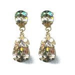 Earrings By Mariana Woman Golden Yellow and Light Lavendar Swarovski Crystals