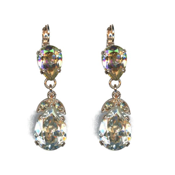 Earrings By Mariana Woman Chic Luminous Green and Moonlight Swarovski Crystals