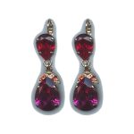 Earrings By Mariana Woman Dazzling Red and Fuchsia Swarovski Crystals