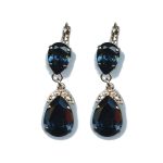 Earrings By Mariana Woman Chic Light Topaz and Montana Blue Swarovski Crystals - Image 2