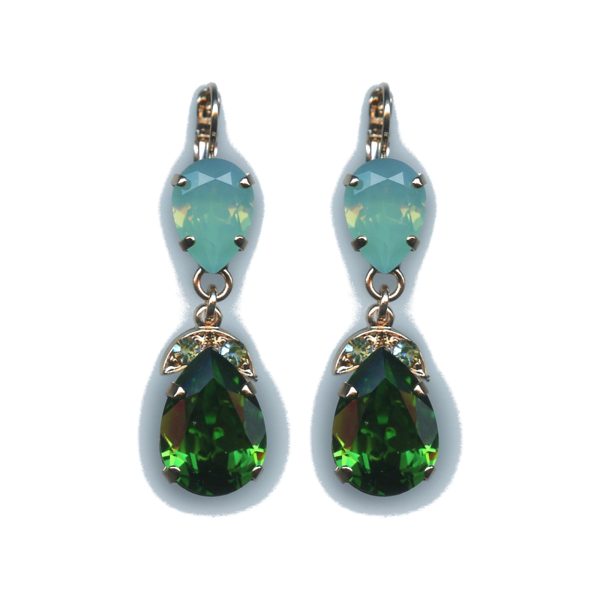 Earrings By Mariana Woman Sparkling Mint and Green Swarovski Crystals