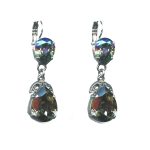 Earrings By Mariana Woman Graceful Black Diamond and Greige Swarovski Crystals