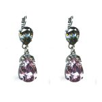 Earrings By Mariana Woman Glamorous Bl.Diamond and Lt.Rose Swarovski Crystals
