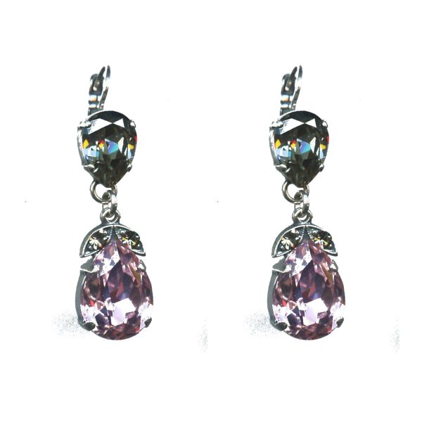 Earrings By Mariana Woman Glamorous Bl.Diamond and Lt.Rose Swarovski Crystals