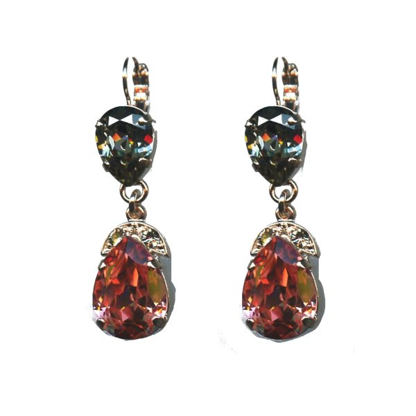 Earrings By Mariana Woman Chic Bl.Diamond and Rose Peach Swarovski Crystals