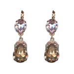 Earrings By Mariana Woman Fashionable Lt.Rose and Lt.Peach Swarovski Crystals