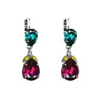Earrings By Mariana Woman Refined Blue Zircon and Fuchsia Swarovski Crystals