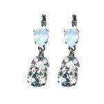 Earrings By Mariana Woman Chic White Opal and Clear Crystal Swarovski Crystals - Image 2