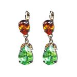 Earrings By Mariana Woman Contemporary Peridot and Tangerine Swarovski Crystals