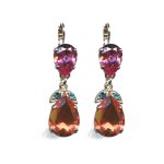 Earrings By Mariana Woman Exquisite Indian Pink and Purple Swarovski Crystals
