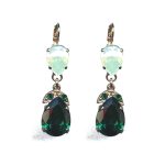 Earrings By Mariana Woman Chic Chrysolite opal and Emerald Swarovski Crystals