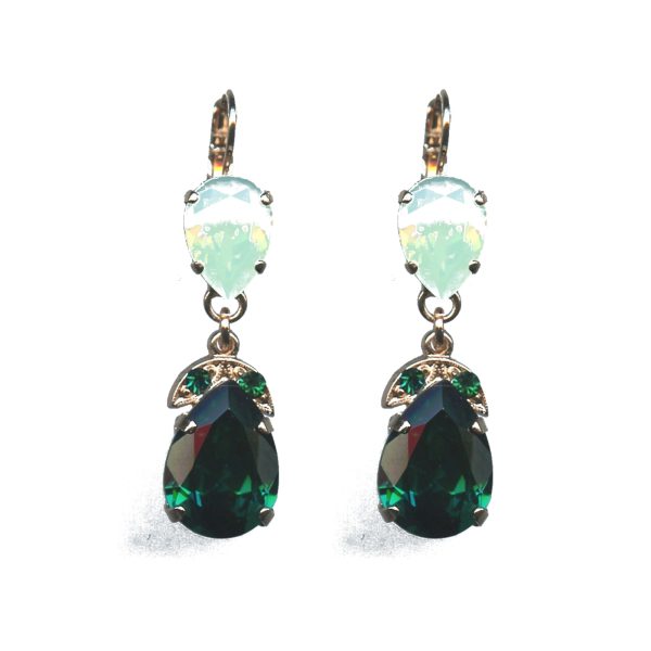 Earrings By Mariana Woman Chic Chrysolite opal and Emerald Swarovski Crystals
