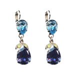 Earrings By Mariana Woman Luxurious Amethyst and Aquamarine Swarovski Crystals - Image 2