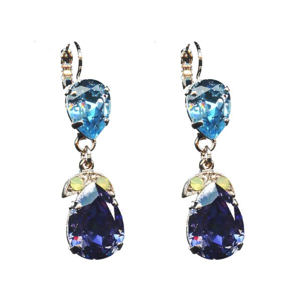 Earrings By Mariana Woman Luxurious Amethyst and Aquamarine Swarovski Crystals