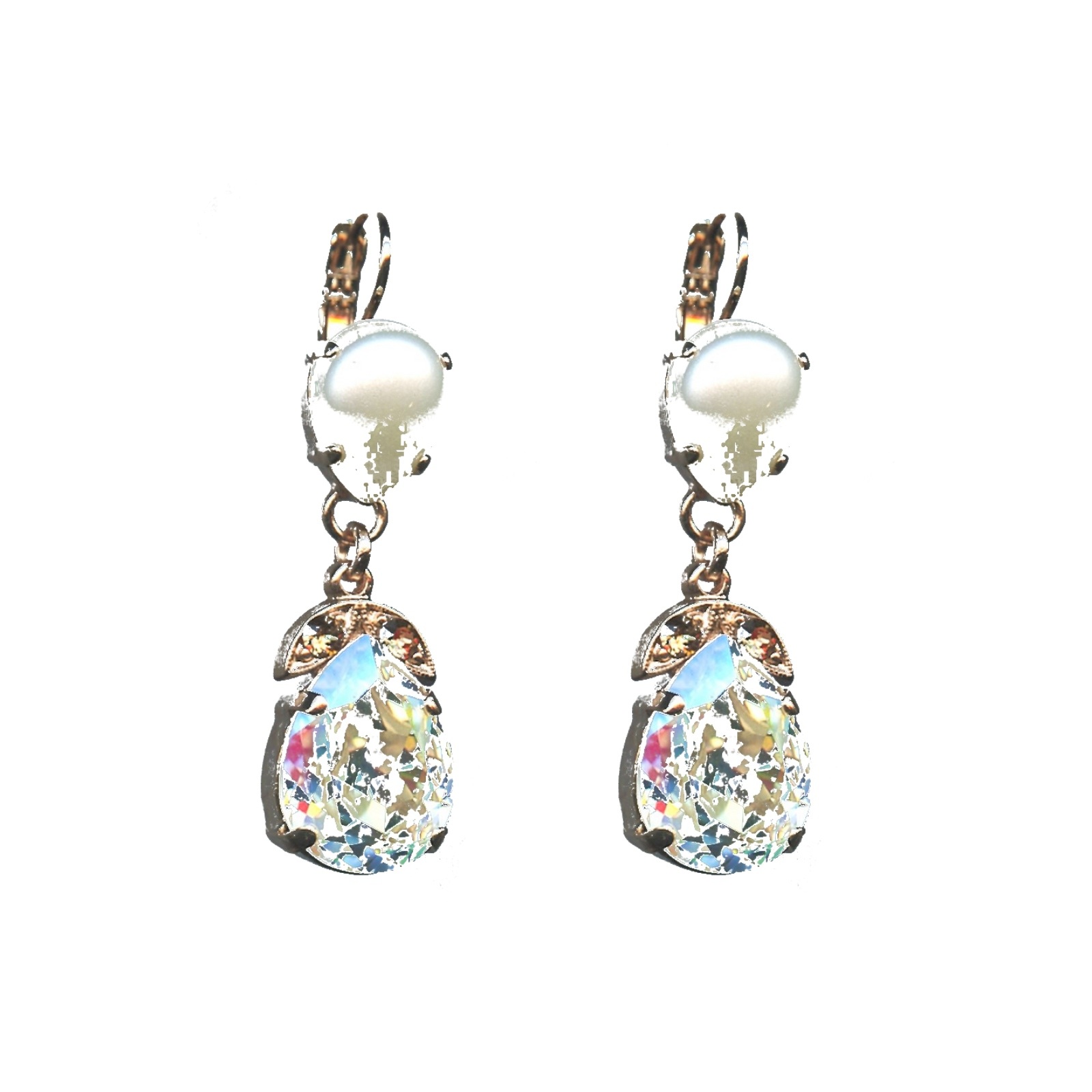 E-1032-4-3911-SP6 Earrings By Mariana Woman Chic Light Colorado Topaz and Clear Swarovski Crystals - Image 1