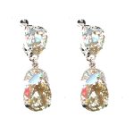 Earrings By Mariana Woman Chic Cream pearl and Golden shadow Swarovski Crystals - Image 2