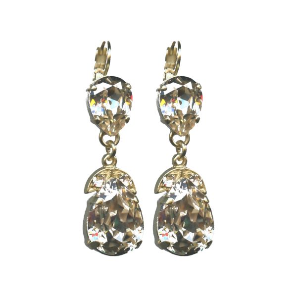 Earrings By Mariana Woman Fashionable Silk(Gold Quartz) Swarovski Crystals