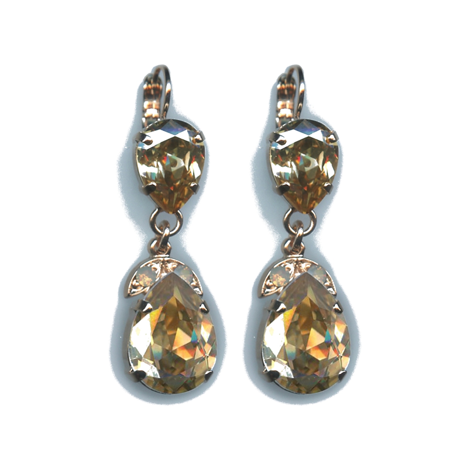 E-1032-4-39361-SP6 Earrings By Mariana Woman Chic light topaz and Light Azure Swarovski Crystals - Image 1
