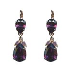 Earrings By Mariana Woman Chic Cyclamen Opal and Amethyst Swarovski Crystals