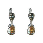 Earrings By Mariana Woman Classic Black Diamond and Sapphire Swarovski Crystals