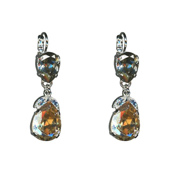 Earrings By Mariana Woman Classic Black Diamond and Sapphire Swarovski Crystals