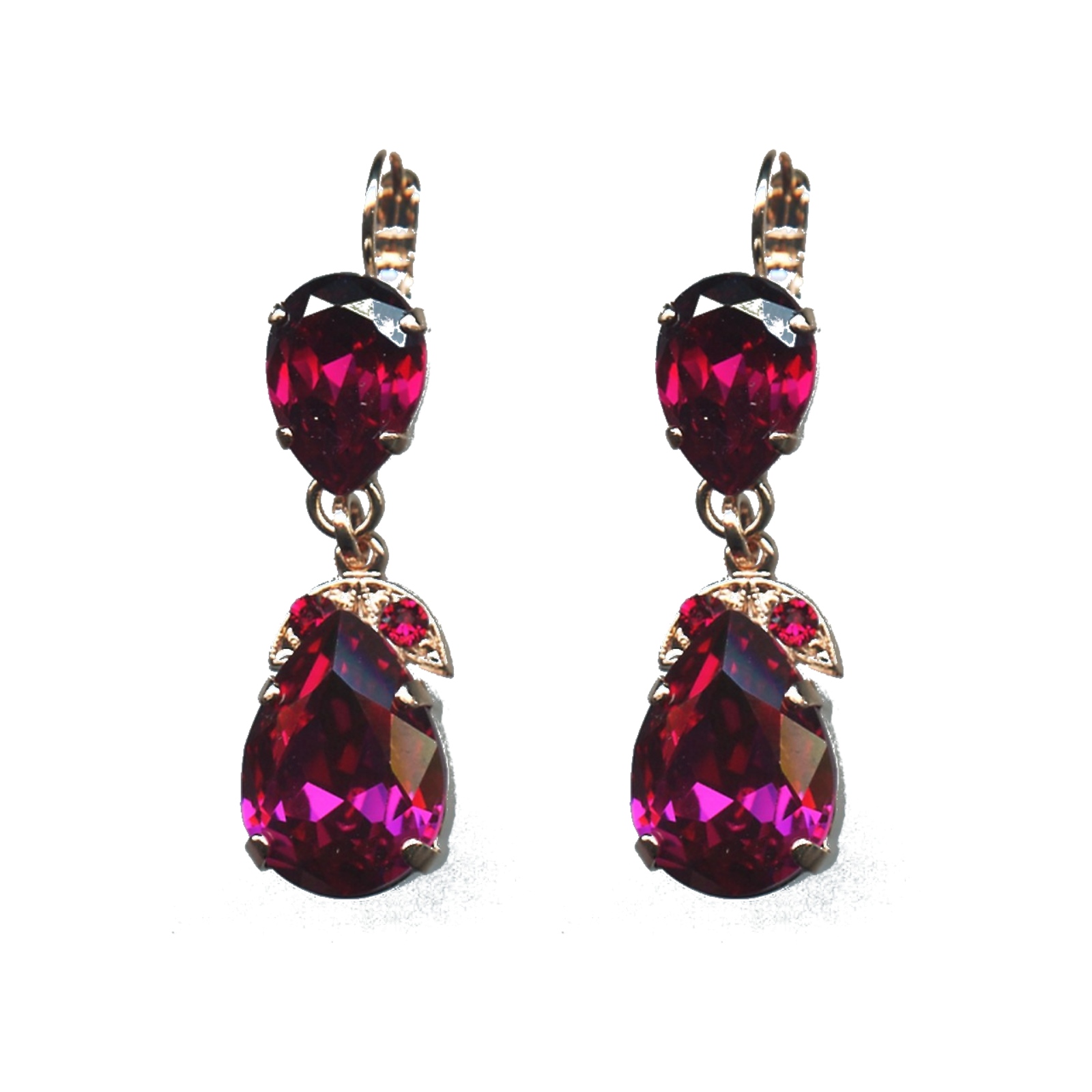 E-1032-4-501-SP6 Earrings By Mariana Woman Classic Ruby Swarovski Crystals - Image 1