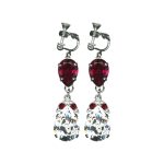 Earrings By Mariana Woman Exquisite Ruby and Clear Crystal Swarovski Crystals