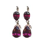 Earrings By Mariana Woman Romantic Ruby and Lt.Rose Swarovski Crystals