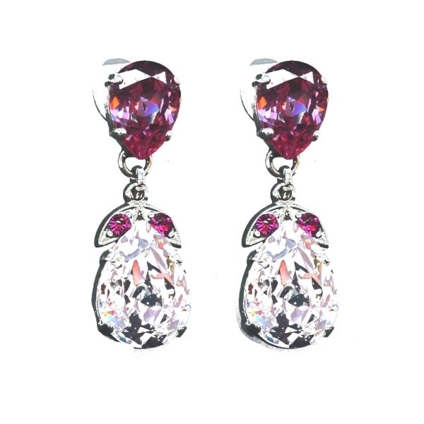 Earrings By Mariana Woman White opal and Crystal Aurora Swarovski Crystals