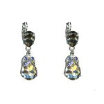 Earrings By Mariana Woman Striking Clear and Black Diamond Swarovski Crystals