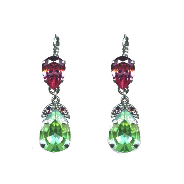 Earrings By Mariana Woman Lovely Light Blue and Purple Swarovski Crystals