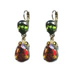 Earrings By Mariana Woman Delicate smoked topaz and Olivine) Swarovski Crystals - Image 2