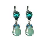 Earrings By Mariana Woman caribbean blue opal and Blue zircon Swarovski Crystals