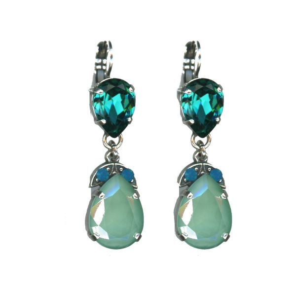Earrings By Mariana Woman caribbean blue opal and Blue zircon Swarovski Crystals